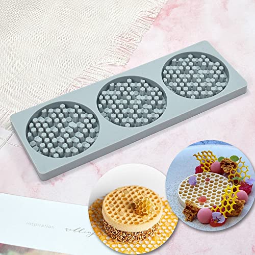 Waben-Silikonform 3D-Waben-Spitzenmatte Fondantformen Spitzenunterlage Backen Kuchen Schokolade Süßigkeiten Form für Cupcake Dekorieren Werkzeuge Küche von TUKE