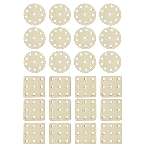 TUKEVA 24 Stück Quadratisch Webkarten 5.5 x 5.5 cm Webkarten Aus Holz Handgefertigte Webwerkzeuge rund holz webkarten Holzwebkarten für Bastelwerkzeug,Weben Zubehör,DIY Bastelprojekte (Holzfarbe) von TUKEVA