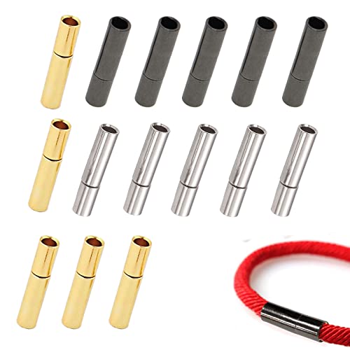 Leder Endkappen,Schnur Endkappen zur Schmuckherstellung,Lederband Verschluss Silber,Armband Schnalle,Verschlüsse für Leder Seil Halskette Armband Schnalle Schieben,2MM,15 Stück Leder Endkappen,Schnur Endkappen zur Schmuckherstellung,Lederband Verschluss Silber,Armband Schnalle,Verschlüsse für Leder Seil Halskette Armband Schnalle Schieben,2MM,15 Stück von TUKNN