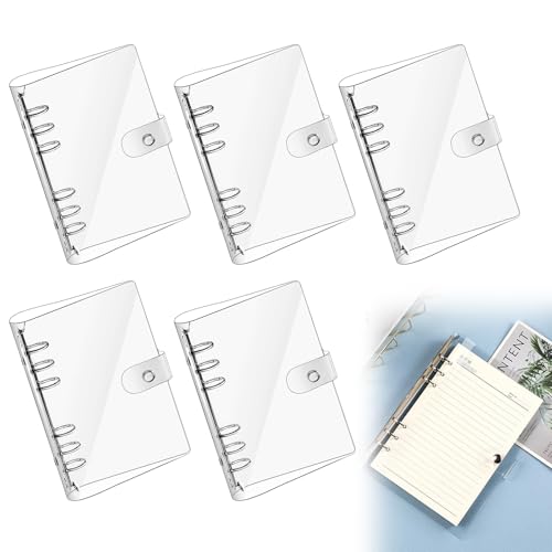 RingbuchA5 Ring Binder,Loseblatt Notizbuch,Notizbuch Ringbuchordner,TransparenteRingbuch,Ringbuch Abdeckung,PVC Ringbuch A5Nachfüllbar,Transparent PVC Binder A5 Binder von TUKNN