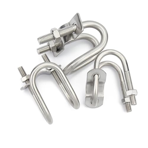 Doppelte U-förmige Klemme aus Edelstahl 304, U-förmige Schraube, Kreuz-U-förmiger Bolzen, speziell geformte Rohrschnalle for die Aquakultur(32x32mm,M8) von TULDYS