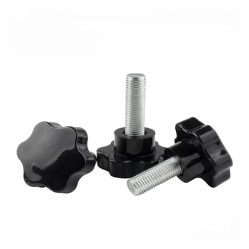 TULDYS 5 Stück Stern-Handknopfschrauben Bolzen 25# M4 M5 M6 Kohlenstoffstahl Sternförmiger Kopf Gewinde Klemm Daumengriff Maschinenschraube(X20mm,M4 5pcs) von TULDYS