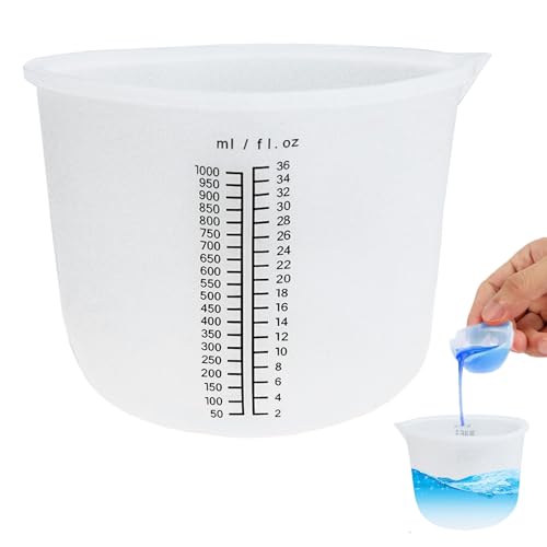 1000ml Silikon Messbecher für Epoxidharz, Gießpulver & DIY – Wiederverwendbar, Präzise Skala, Antihaft – Ideal für Gießformen, Schmuckherstellung, Basteln & Küche 1000ml Silikon Messbecher für Epoxidharz, Gießpulver & DIY – Wiederverwendbar, Präzise Skala, Antihaft – Ideal für Gießformen, Schmuckherstellung, Basteln & Küche von TULEBOLIAN