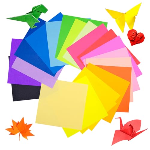 Origami-Papier, 20 lebendige Farben, 15,2 cm, quadratisch, Bastelpapier, für Zuhause und Schule, Kunstprojekte, Partys und handgemachte Origami-Origamis, 400 Blatt Origami-Papier, 20 lebendige Farben, 15,2 cm, quadratisch, Bastelpapier, für Zuhause und Schule, Kunstprojekte, Partys und handgemachte Origami-Origamis, 400 Blatt von TULEBOLIAN