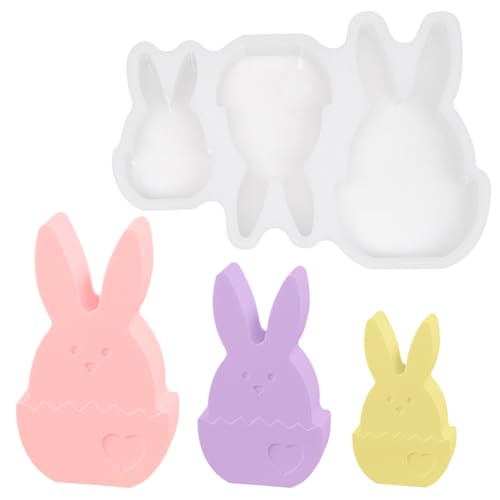 Silikonformen Gießformen Hase,Silikonform 3D Ostereier Silikonform, Ostereier Hase,Ostereier Kerzenhalter, für Oster-Kuchendekoration, Kerzenformen von TULEBOLIAN