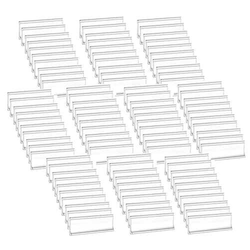 Regaletikettenhalter – 100 Stück, PVC-Material, abziehen und aufkleben, 7,5 x 2,4 cm, Barcode-kompatibel, für Zuhause und Arbeitsplatz Regaletikettenhalter – 100 Stück, PVC-Material, abziehen und aufkleben, 7,5 x 2,4 cm, Barcode-kompatibel, für Zuhause und Arbeitsplatz von TULIADU