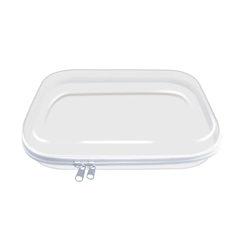 TULIADU Transparente Hartschalen-Aufbewahrungsbox mit Reißverschluss, Kunststoff, stapelbar, transparent und vielseitig für jeden Raum, Weiß, Größe M TULIADU Transparente Hartschalen-Aufbewahrungsbox mit Reißverschluss, Kunststoff, stapelbar, transparent und vielseitig für jeden Raum, Weiß, Größe M von TULIADU