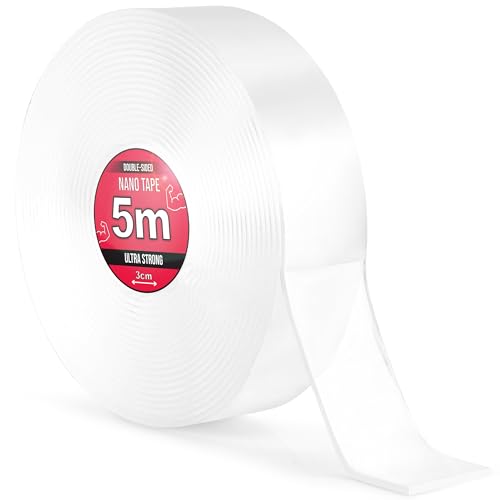 Nano Tape 2 x 5 m - Doppelseitiges Klebeband 10 m - Extra Stark, für Zuhause, Wand, Büro, Bubbles Art - Transparent Nano Klebeband - Nanoband doppelseitig - durchsichtiges zweiseitiges Klebeband Nano Tape 2 x 5 m - Doppelseitiges Klebeband 10 m - Extra Stark, für Zuhause, Wand, Büro, Bubbles Art - Transparent Nano Klebeband - Nanoband doppelseitig - durchsichtiges zweiseitiges Klebeband von TULMERO