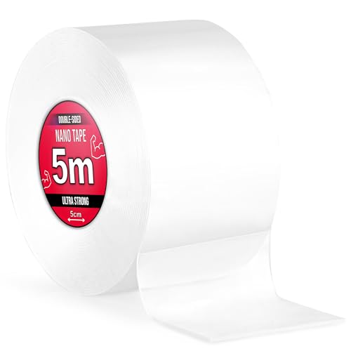 Nano Tape 2 x 5 m - Doppelseitiges Klebeband 10 m - Extra Stark, für Zuhause, Wand, Büro, Bubbles Art - Transparent Nano Klebeband - Nanoband doppelseitig - durchsichtiges zweiseitiges Klebeband Nano Tape 2 x 5 m - Doppelseitiges Klebeband 10 m - Extra Stark, für Zuhause, Wand, Büro, Bubbles Art - Transparent Nano Klebeband - Nanoband doppelseitig - durchsichtiges zweiseitiges Klebeband von TULMERO