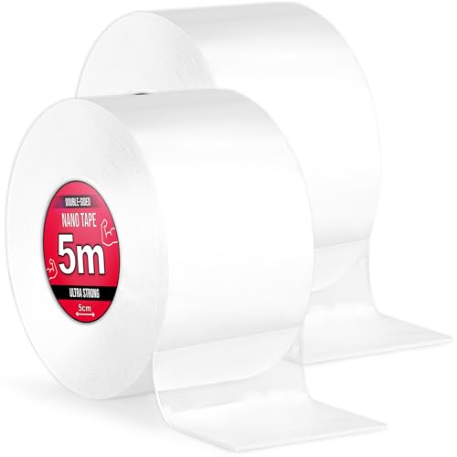 Nano Tape 2 x 5 m - Doppelseitiges Klebeband 10 m - Extra Stark, für Zuhause, Wand, Büro, Bubbles Art - Transparent Nano Klebeband - Nanoband doppelseitig - durchsichtiges zweiseitiges Klebeband Nano Tape 2 x 5 m - Doppelseitiges Klebeband 10 m - Extra Stark, für Zuhause, Wand, Büro, Bubbles Art - Transparent Nano Klebeband - Nanoband doppelseitig - durchsichtiges zweiseitiges Klebeband von TULMERO