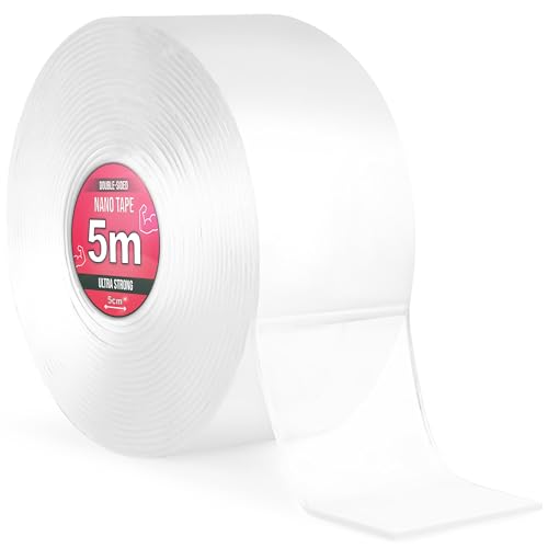 Nano Tape 2 x 5 m - Doppelseitiges Klebeband 10 m - Extra Stark, für Zuhause, Wand, Büro, Bubbles Art - Transparent Nano Klebeband - Nanoband doppelseitig - durchsichtiges zweiseitiges Klebeband Nano Tape 2 x 5 m - Doppelseitiges Klebeband 10 m - Extra Stark, für Zuhause, Wand, Büro, Bubbles Art - Transparent Nano Klebeband - Nanoband doppelseitig - durchsichtiges zweiseitiges Klebeband von TULMERO