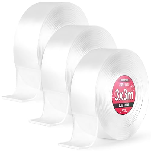 Nano Tape 3x 3 m - Doppelseitiges Klebeband 9m - Extra Stark, für Zuhause, Wand, Büro, Bubbles Art - Transparent Nano Klebeband - Nanoband doppelseitig - durchsichtiges zweiseitiges Klebeband Nano Tape 3x 3 m - Doppelseitiges Klebeband 9m - Extra Stark, für Zuhause, Wand, Büro, Bubbles Art - Transparent Nano Klebeband - Nanoband doppelseitig - durchsichtiges zweiseitiges Klebeband von TULMERO