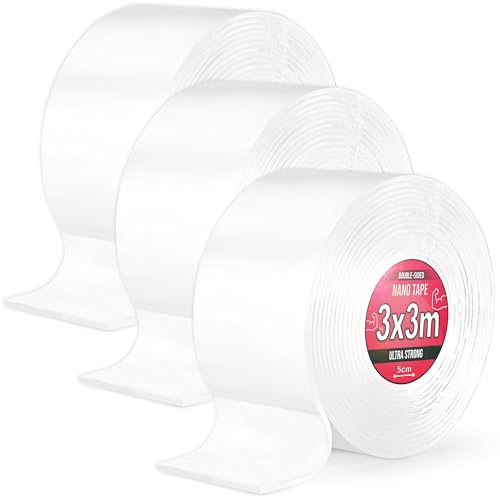Nano Tape 3x 3 m - Doppelseitiges Klebeband 9m - Extra Stark, für Zuhause, Wand, Büro, Bubbles Art - Transparent Nano Klebeband - Nanoband doppelseitig - durchsichtiges zweiseitiges Klebeband Nano Tape 3x 3 m - Doppelseitiges Klebeband 9m - Extra Stark, für Zuhause, Wand, Büro, Bubbles Art - Transparent Nano Klebeband - Nanoband doppelseitig - durchsichtiges zweiseitiges Klebeband von TULMERO