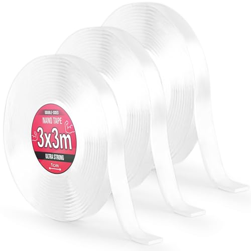 Nano Tape 3x 3 m - Doppelseitiges Klebeband 9m - Extra Stark, für Zuhause, Wand, Büro, Bubbles Art - Transparent Nano Klebeband - Nanoband doppelseitig - durchsichtiges zweiseitiges Klebeband Nano Tape 3x 3 m - Doppelseitiges Klebeband 9m - Extra Stark, für Zuhause, Wand, Büro, Bubbles Art - Transparent Nano Klebeband - Nanoband doppelseitig - durchsichtiges zweiseitiges Klebeband von TULMERO