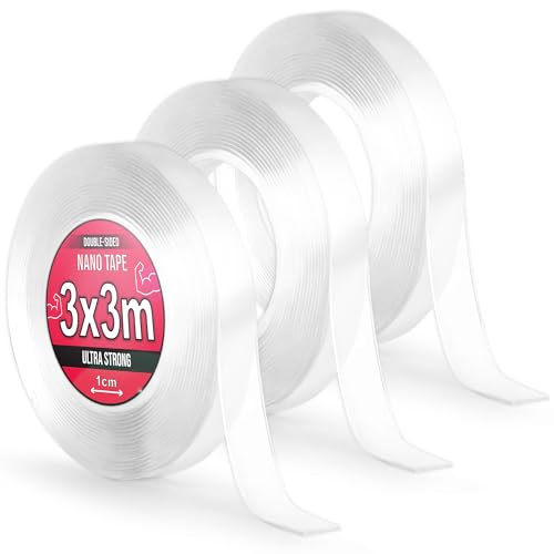 Nano Tape 3x 3 m - Doppelseitiges Klebeband 9m - Extra Stark, für Zuhause, Wand, Büro, Bubbles Art - Transparent Nano Klebeband - Nanoband doppelseitig - durchsichtiges zweiseitiges Klebeband Nano Tape 3x 3 m - Doppelseitiges Klebeband 9m - Extra Stark, für Zuhause, Wand, Büro, Bubbles Art - Transparent Nano Klebeband - Nanoband doppelseitig - durchsichtiges zweiseitiges Klebeband von TULMERO