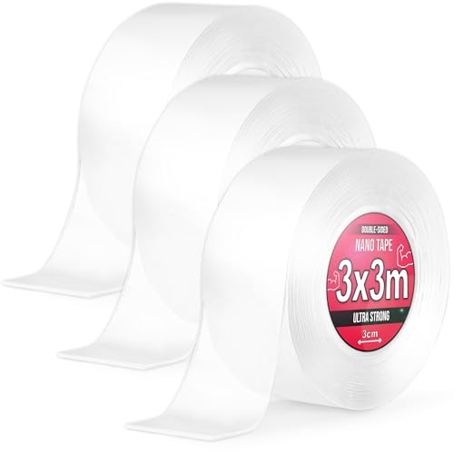 Nano Tape 3x 3 m - Doppelseitiges Klebeband 9m - Extra Stark, für Zuhause, Wand, Büro, Bubbles Art - Transparent Nano Klebeband - Nanoband doppelseitig - durchsichtiges zweiseitiges Klebeband Nano Tape 3x 3 m - Doppelseitiges Klebeband 9m - Extra Stark, für Zuhause, Wand, Büro, Bubbles Art - Transparent Nano Klebeband - Nanoband doppelseitig - durchsichtiges zweiseitiges Klebeband von TULMERO