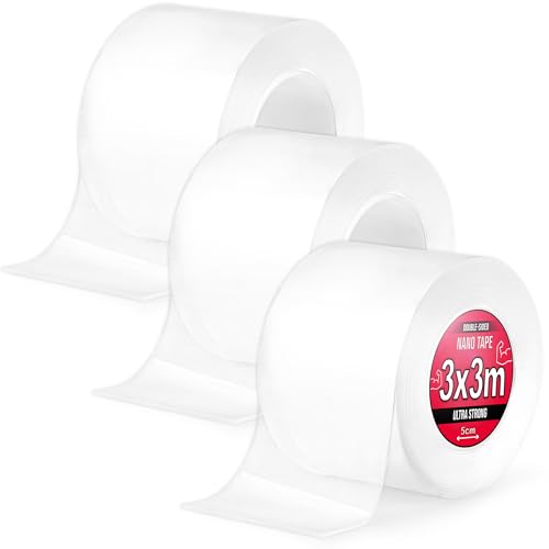 Nano Tape 3x 3 m - Doppelseitiges Klebeband 9m - Extra Stark, für Zuhause, Wand, Büro, Bubbles Art - Transparent Nano Klebeband - Nanoband doppelseitig - durchsichtiges zweiseitiges Klebeband Nano Tape 3x 3 m - Doppelseitiges Klebeband 9m - Extra Stark, für Zuhause, Wand, Büro, Bubbles Art - Transparent Nano Klebeband - Nanoband doppelseitig - durchsichtiges zweiseitiges Klebeband von TULMERO