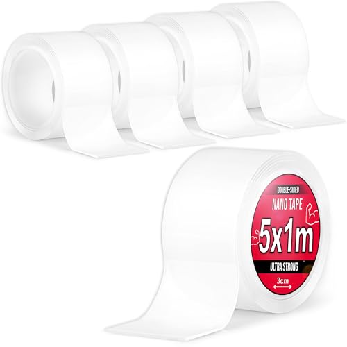 Nano Tape 5 x 1m - Doppelseitiges Klebeband 5m - Extra Stark, für Zuhause, Wand, Büro, Bubbles Art - Transparent Nano Klebeband - Nanoband doppelseitig - durchsichtiges zweiseitiges Klebeband Nano Tape 5 x 1m - Doppelseitiges Klebeband 5m - Extra Stark, für Zuhause, Wand, Büro, Bubbles Art - Transparent Nano Klebeband - Nanoband doppelseitig - durchsichtiges zweiseitiges Klebeband von TULMERO
