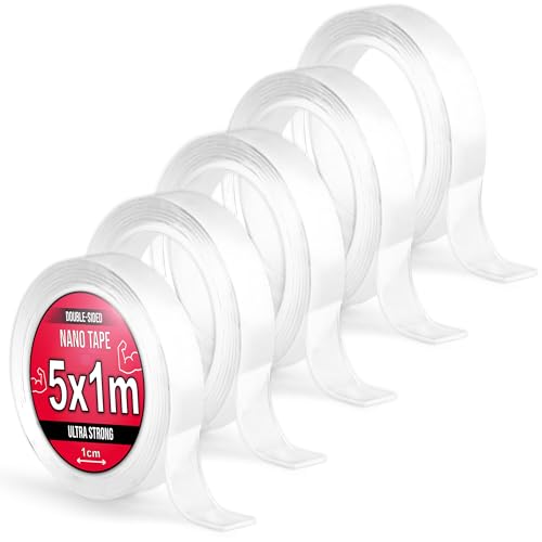 Nano Tape 5 x 1m - Doppelseitiges Klebeband 5m - Extra Stark, für Zuhause, Wand, Büro, Bubbles Art - Transparent Nano Klebeband - Nanoband doppelseitig - durchsichtiges zweiseitiges Klebeband Nano Tape 5 x 1m - Doppelseitiges Klebeband 5m - Extra Stark, für Zuhause, Wand, Büro, Bubbles Art - Transparent Nano Klebeband - Nanoband doppelseitig - durchsichtiges zweiseitiges Klebeband von TULMERO