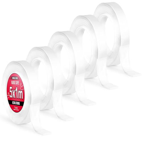Nano Tape 5 x 1m - Doppelseitiges Klebeband 5m - Extra Stark, für Zuhause, Wand, Büro, Bubbles Art - Transparent Nano Klebeband - Nanoband doppelseitig - durchsichtiges zweiseitiges Klebeband Nano Tape 5 x 1m - Doppelseitiges Klebeband 5m - Extra Stark, für Zuhause, Wand, Büro, Bubbles Art - Transparent Nano Klebeband - Nanoband doppelseitig - durchsichtiges zweiseitiges Klebeband von TULMERO