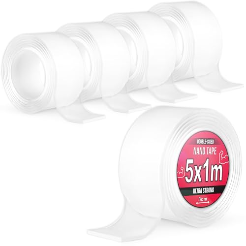 Nano Tape 5 x 1m - Doppelseitiges Klebeband 5m - Extra Stark, für Zuhause, Wand, Büro, Bubbles Art - Transparent Nano Klebeband - Nanoband doppelseitig - durchsichtiges zweiseitiges Klebeband Nano Tape 5 x 1m - Doppelseitiges Klebeband 5m - Extra Stark, für Zuhause, Wand, Büro, Bubbles Art - Transparent Nano Klebeband - Nanoband doppelseitig - durchsichtiges zweiseitiges Klebeband von TULMERO