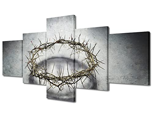 TUMOVO Dornenkrone, Leinwand, Wandkunst, Gemälde, Triumph von Jesus, Wanddekoration für Wohnzimmer, Jesus, Bilder, Druck auf Leinwand, Christus, Erlöser, gerahmt, Schlafzimmer, 127 cm Bx61 cm H TUMOVO Dornenkrone, Leinwand, Wandkunst, Gemälde, Triumph von Jesus, Wanddekoration für Wohnzimmer, Jesus, Bilder, Druck auf Leinwand, Christus, Erlöser, gerahmt, Schlafzimmer, 127 cm Bx61 cm H von TUMOVO
