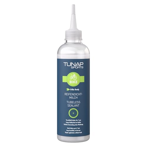 TUNAP SPORTS Reifendichtmilch für Tubeless-Reifen – 250 ml – Dichtet Löcher bis 7 mm, ammoniakfrei, CO₂-kompatibel – MTB, Gravelbike & Rennrad – Pannenschutz bis 12 Monate TUNAP SPORTS Reifendichtmilch für Tubeless-Reifen – 250 ml – Dichtet Löcher bis 7 mm, ammoniakfrei, CO₂-kompatibel – MTB, Gravelbike & Rennrad – Pannenschutz bis 12 Monate von TUNAP SPORTS