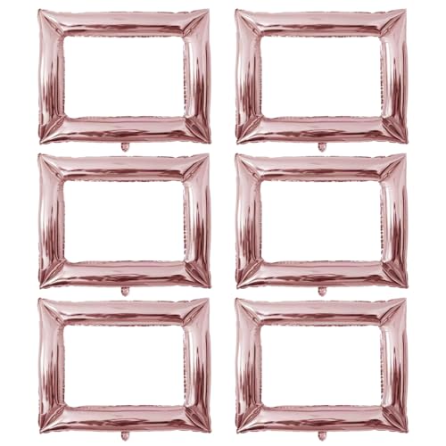 TUONYIS Aufblasbare Party-Requisiten, 98 x 84 cm, personalisierbarer Fotorahmen, Roségold, aufblasbarer Selfie-Rahmen, aufblasbarer Bilderrahmen für Hochzeit, Geburtstag, Verlobungsfeier, 6 Stück von TUONYIS