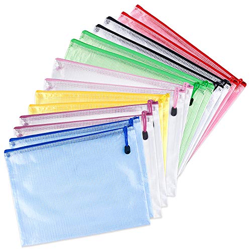 TUPARKA 14 Stück Dokumententasche A5 Kunststoff Zip Wallets PVC Druckverschlussbeutel Mesh Dokumententaschen für Schule Büro Kosmetik Quittungen Lagerung Hausaufgaben Aufbewahrung TUPARKA 14 Stück Dokumententasche A5 Kunststoff Zip Wallets PVC Druckverschlussbeutel Mesh Dokumententaschen für Schule Büro Kosmetik Quittungen Lagerung Hausaufgaben Aufbewahrung von TUPARKA