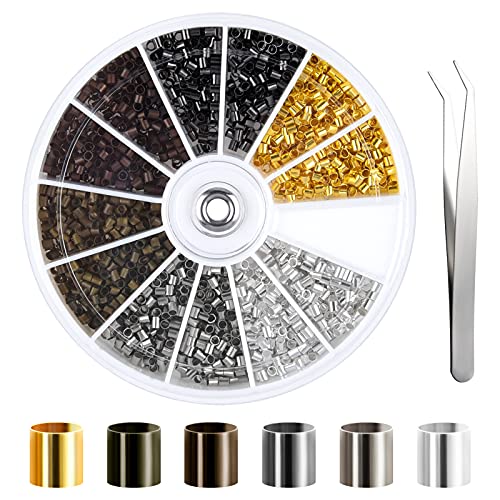 TUPARKA 2000 Stück Röhren-Quetschperlen, 6 Farben, Röhren, Crimpendperlen, 2 mm Endstopfen, Abstandshalter, Perlen für Armband, Halskette, DIY, Anhänger, Ohrringe, Schmuckherstellung von TUPARKA