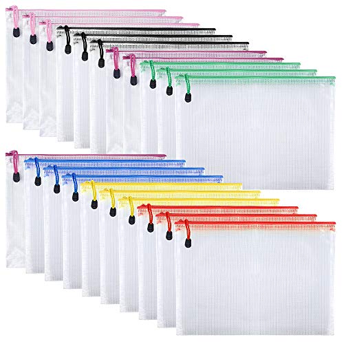 TUPARKA 21Pcs Dokumententasche A5 Zipper Wallet Taschen Kunststoff Mesh Dokumentenmappen für Kosmetik Bürobedarf Zubehör Mischfarben TUPARKA 21Pcs Dokumententasche A5 Zipper Wallet Taschen Kunststoff Mesh Dokumentenmappen für Kosmetik Bürobedarf Zubehör Mischfarben von TUPARKA