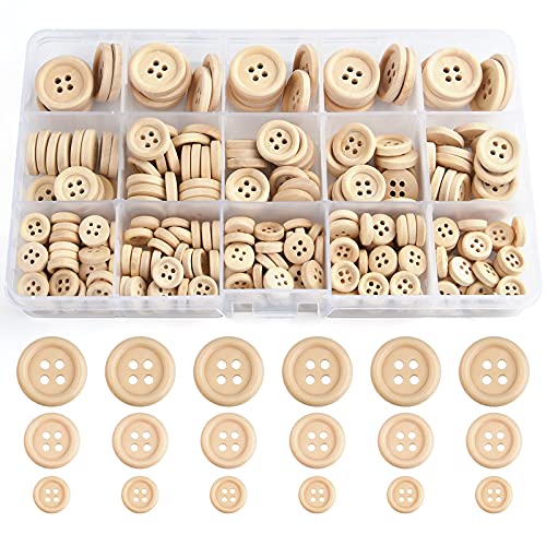 TUPARKA 255 STÜCKE Holzknöpfe Gemischte Größe Natürliche Holz Runde Form Taste zum Nähen Handwerk Dekorationen 10mm 15mm 20mm TUPARKA 255 STÜCKE Holzknöpfe Gemischte Größe Natürliche Holz Runde Form Taste zum Nähen Handwerk Dekorationen 10mm 15mm 20mm von TUPARKA