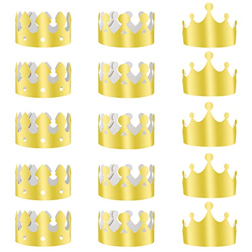 TUPARKA 36 Stücke Goldene König Kronen Goldfolie Papier Party Crown Hut Kappe für Geburtstagsfeier Baby Shower Foto Requisiten (Gold) von TUPARKA