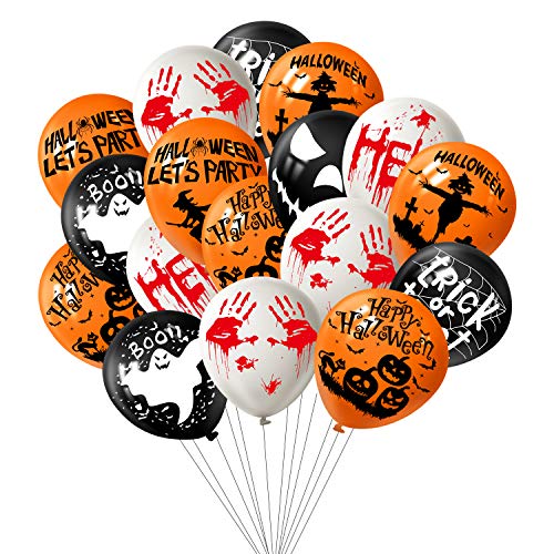 TUPARKA 48 Stück Halloween Latex Luftballons 12 Zoll Halloween Dekorationen Luftballons Halloween Fun Party Dekorationen 8 Halloween Style von TUPARKA