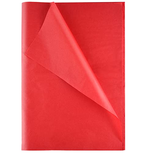 TUPARKA 60 Blatt Rotes Seidenpapier Weihnachtsseidenpapier Geschenkpapier Geschenkpapier für Heimwerken und Basteln, Geschenktüten Dekoration in Weihnachtsfeier 50 x 38cm von TUPARKA