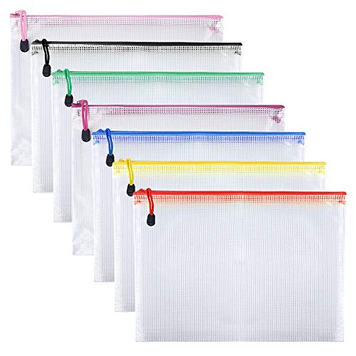 TUPARKA 7 Pcs Dokumententasche A5 Zipper File Taschen A5 Mesh Dokumententaschen für Kosmetik Bürobedarf Zubehör TUPARKA 7 Pcs Dokumententasche A5 Zipper File Taschen A5 Mesh Dokumententaschen für Kosmetik Bürobedarf Zubehör von TUPARKA