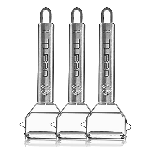 TURBO PRODUKTE 3 Stück Sparschäler aus Edelstahl für Obst & Gemüse - Vor-und Rückwärts mit Pendelklinge für Links- & Rechtshänder - 3in1 Funktion TURBO PRODUKTE 3 Stück Sparschäler aus Edelstahl für Obst & Gemüse - Vor-und Rückwärts mit Pendelklinge für Links- & Rechtshänder - 3in1 Funktion von TURBO PRODUKTE