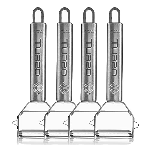 TURBO PRODUKTE 4 Stück Sparschäler aus Edelstahl für Obst & Gemüse - Vor-und Rückwärts mit Pendelklinge für Links- & Rechtshänder - 3in1 Funktion TURBO PRODUKTE 4 Stück Sparschäler aus Edelstahl für Obst & Gemüse - Vor-und Rückwärts mit Pendelklinge für Links- & Rechtshänder - 3in1 Funktion von TURBO PRODUKTE