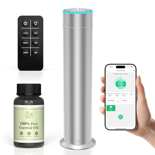TURNRISE Wasserloser Diffusor Aroma Diffuser Kabellos Diffusoren 150ML Diffuser Ätherische Öle Smart Duftöl Diffuser mit 6 Lichtfarben 4000 mAh Akku 120㎡ Aromatherapie für Zuhause Büro Hotel Bar Yoga TURNRISE Wasserloser Diffusor Aroma Diffuser Kabellos Diffusoren 150ML Diffuser Ätherische Öle Smart Duftöl Diffuser mit 6 Lichtfarben 4000 mAh Akku 120㎡ Aromatherapie für Zuhause Büro Hotel Bar Yoga von TURNRISE