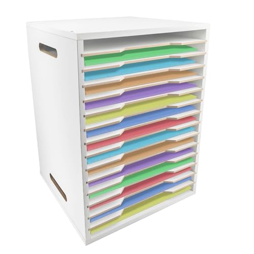 Holz-Scrapbook-Papier-Organizer mit 15 Ebenen, verstellbare Ablagen, Briefablage, Briefkorb, stapelbar, für Zuhause, Büro, Klassenzimmer, 40,6 x 33 cm Holz-Scrapbook-Papier-Organizer mit 15 Ebenen, verstellbare Ablagen, Briefablage, Briefkorb, stapelbar, für Zuhause, Büro, Klassenzimmer, 40,6 x 33 cm von TUSAUW