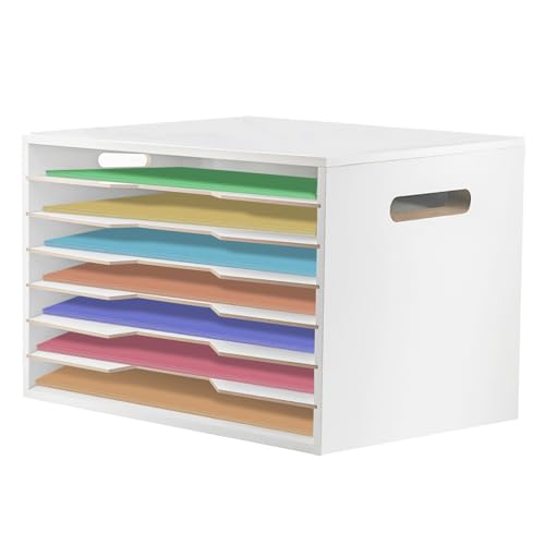 Holz-Scrapbook-Papier-Organizer mit 7 Etagen, verstellbare Ablagen, Briefablage, Briefkorb, stapelbar, für Zuhause, Büro, Klassenzimmer, 50,8 x 33 cm Holz-Scrapbook-Papier-Organizer mit 7 Etagen, verstellbare Ablagen, Briefablage, Briefkorb, stapelbar, für Zuhause, Büro, Klassenzimmer, 50,8 x 33 cm von TUSAUW