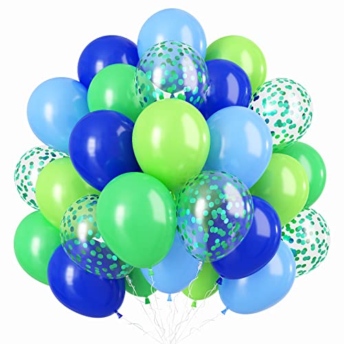 51 Stück Blau Grün Luftballons Hell Grün Blau Vintage Klein Blau Frucht Grün Konfetti Ballons Für Junge Mädchen Babydusche Taufe Geburtstag Hochzeit Party Waldtiere Dekoration von TUTUXMA