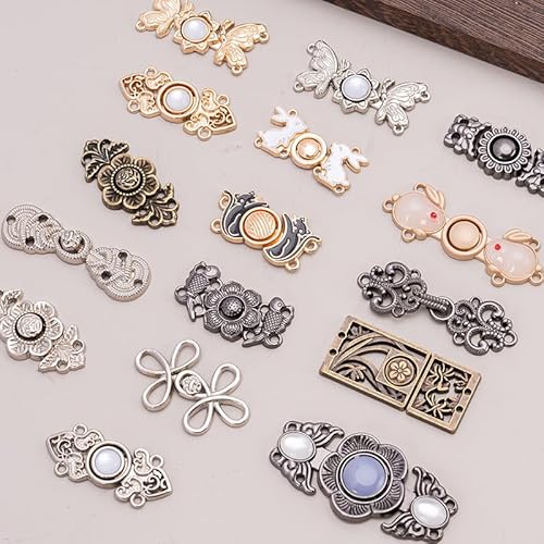 4 Paar Vintage Metallknöpfe zum Nähen – Zierknöpfe in Dunkelgrau für Kleidung, Jacken, DIY Handarbeit & Dekoration von TUYOBG