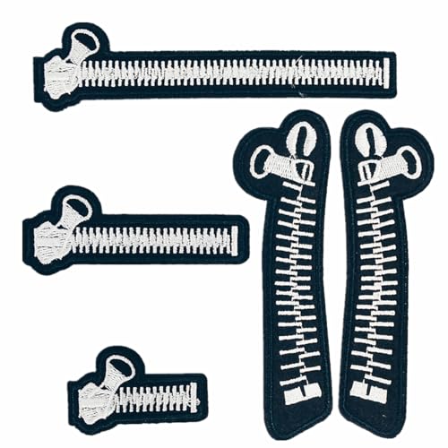 4pcs schwarz-weiß Reißverschluss Thema Schmelzkleb Stickerei Aufkleber 4pcs schwarz-weiß Reißverschluss Thema Schmelzkleb Stickerei Aufkleber von TUYOBG
