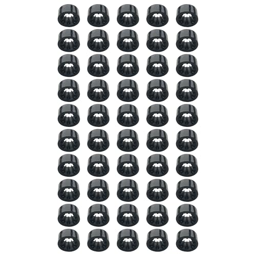 50pcs elliptische Rückschlag locker Verstellverschluss，Schwarz Oval Kunststoff Textilband Verschluss 50 Stück, Festivalbändchen Verschluss, Kunststoffschnur Seilendverschluss & Kordelstopper von TUYOBG