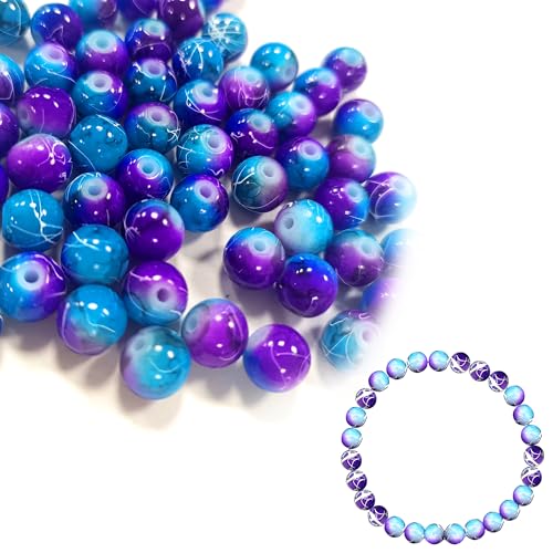 60 Stück 8mm Crackle Glasperlen Runde Marmor Effekt – Zweifarbige Runde Perlen für DIY Schmuck, Armbänder, Ohrringe und Bastelprojekte, Ideal zum Perlen Auffädeln und Kreative Designs 60 Stück 8mm Crackle Glasperlen Runde Marmor Effekt – Zweifarbige Runde Perlen für DIY Schmuck, Armbänder, Ohrringe und Bastelprojekte, Ideal zum Perlen Auffädeln und Kreative Designs von TUYOBG
