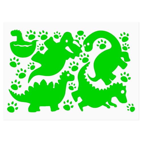 Leuchtende Dinosaurier Wandsticker Selbstklebend, Fluoreszierende Aufkleber Dinosaurier Wandtattoos Kinderzimmer, Wandtattoo Schlafzimmer Wohnzimmer Flur Nachtlicht Effekt, Dekoration für Jung & Alt von TUYOBG