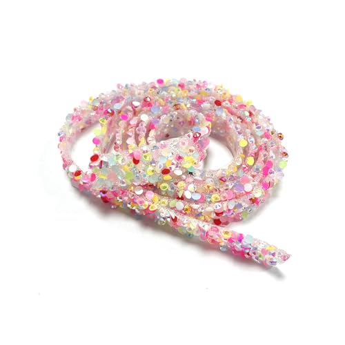 Jelly Farbe selbstklebende Harz Strasssteine Kette, 1 Yard Bling Bänder Rolle für Basteln, Karten, Deko – Bling Strassband mit Glitzereffekt, Einfach Zuschneidbar DIY Deko-Strass für Hochzeit & Party von TUYOBG