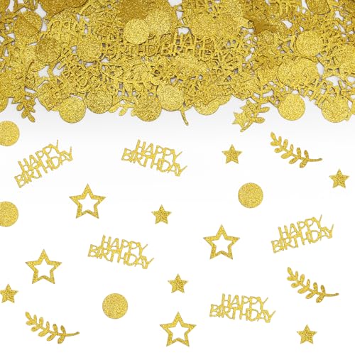 TUZELIYA Happy Birthday Konfetti Gold, Tischdeko Geburtstag Deko für Frauen und Männer, Streudeko, Luftschlangen, Geburtstagsdeko Tisch TUZELIYA Happy Birthday Konfetti Gold, Tischdeko Geburtstag Deko für Frauen und Männer, Streudeko, Luftschlangen, Geburtstagsdeko Tisch von TUZELIYA