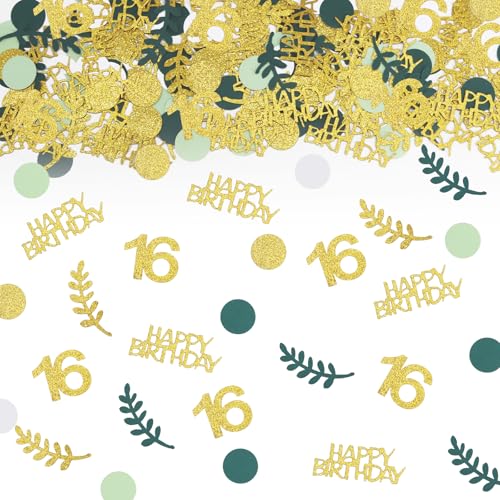 TUZELIYA Konfetti 16 Geburtstag Deko Grün,Tischdeko Deko 16 Geburtstag Frau Mann 200 Stück,16. Geburtstag Deko Konfetti Gold,16.ter Streudeko Geburtstag Konfetti Frauen Männer TUZELIYA Konfetti 16 Geburtstag Deko Grün,Tischdeko Deko 16 Geburtstag Frau Mann 200 Stück,16. Geburtstag Deko Konfetti Gold,16.ter Streudeko Geburtstag Konfetti Frauen Männer von TUZELIYA